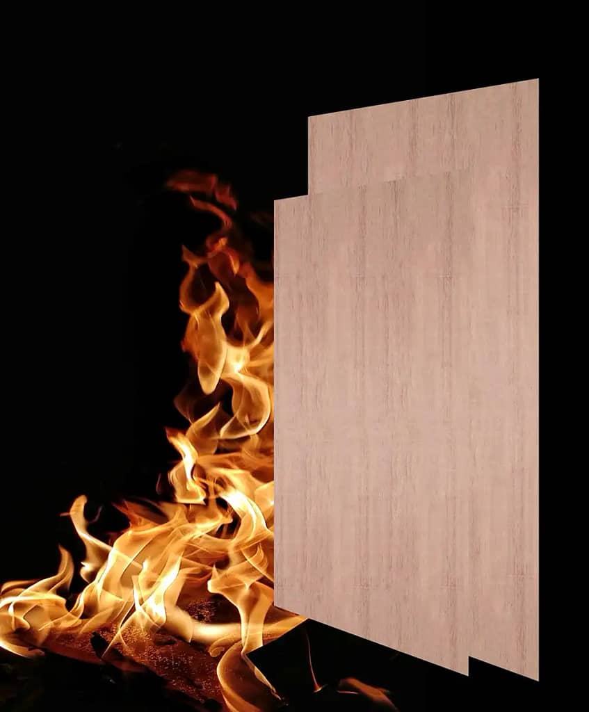 Fire resistant plywood